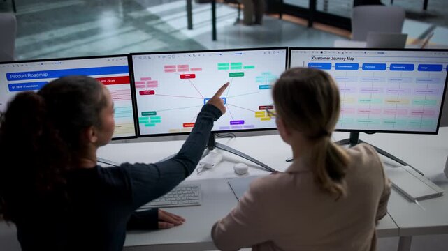 Working On Process Automation Diagram, Customer Journey Map