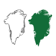 Green Continent Silhouette Design