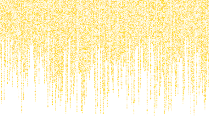 Golden rain effect isolated on transparent background