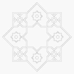 Decoro Stella a 8 punte elaborata. Contorni.
