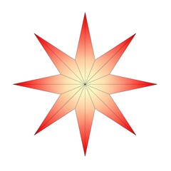 Stella a 8 punte, Rosa dei Venti, semplice e colorata con sfumatura.