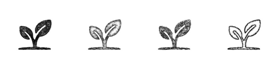 Sketch bio energy icon design set