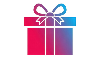 Vibrant Gradient Gift Box Icon With Bow