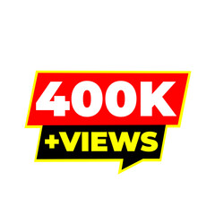 Fototapeta premium 400K watch achievement png, online creator symbol, audience milestone badge, broadcast analytics icon, media popularity label, channel reach sticker