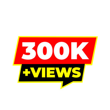 300K content reach png, creator audience badge, online metric icon, viral counter label