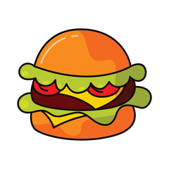 Burger logo design template
