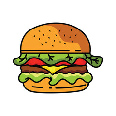 Burger logo design template