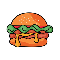 Burger logo design template