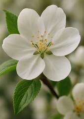 Obraz premium Delicate white flower blossom