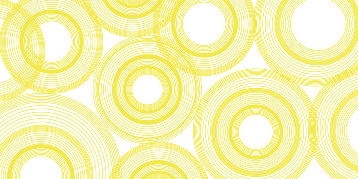Doodle banner with yellow ramen pattern on white background. Wave abstract pattern.