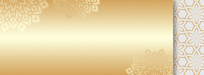 Elegant Golden Islamic Pattern Background Ramadan Theme for Banner, Invitation, and Greeting Design