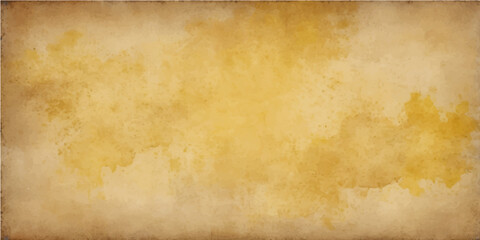 A blank vintage parchment sheet with a stained brown antique texture and aged grungy pattern creates a weathered sepia background for retro art designs