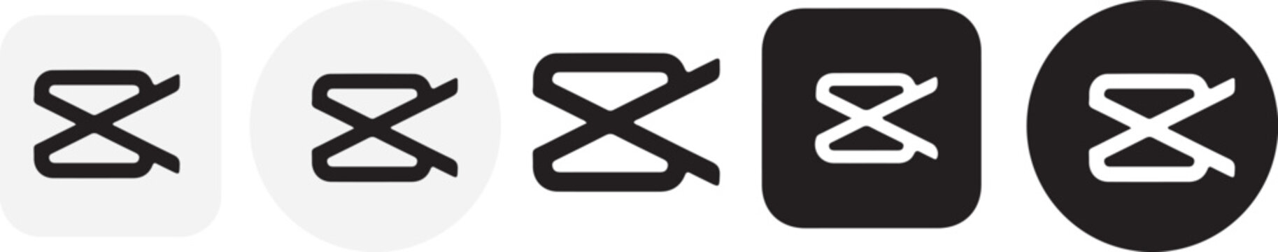 capcut Video Editor Icon Set: video editor, video editing, edit, editing, icon, video, editor, projects, a seamless blend of simplicity and function.