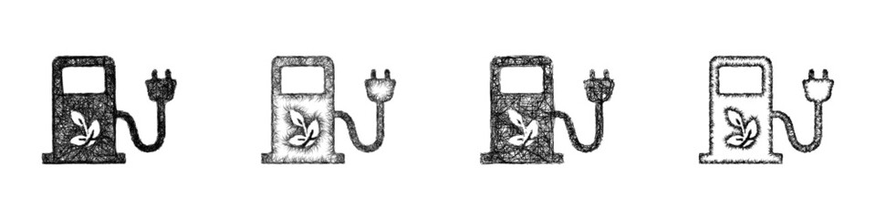 Sketch clean fuel icon design set