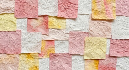 Crumpled Paper Squares Texture Background Pastel