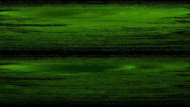 Green Glitch Horizontal Lines Digital Data Stream Background Loop