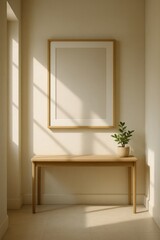 Fototapeta premium Minimalist hallway with natural light.