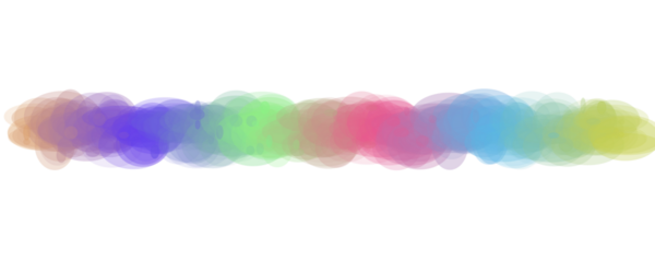 Rainbow colored watercolor splash stripe isolated on transparent background