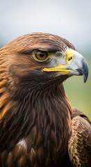 Obraz premium Golden Eagle Portrait - Majestic Bird of Prey in Sharp Focus.