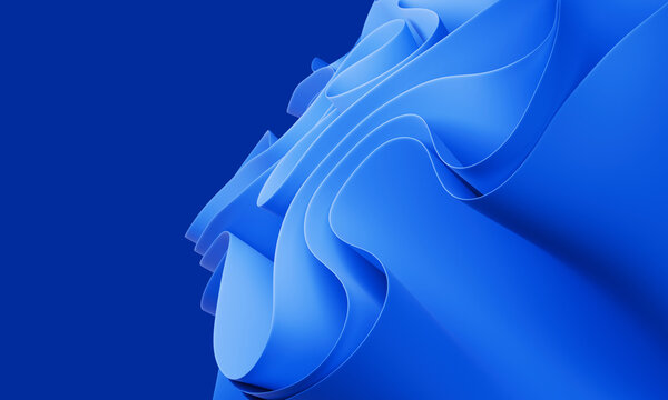 3D Dynamic Abstract Blue Shapes like windows 11 wallpaper