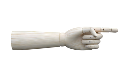 Wooden Mannequin Hand Pointing to the Right
