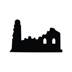 Obraz premium black silhouette icon of meditating person 