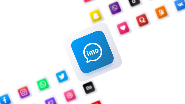 imo chat app icon 3d design digital communication technology social network background
