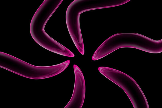 Magenta Abstract Radial Design &ndash; Glossy 3D Starburst Background