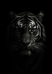 Obraz premium Majestic tiger in darkness