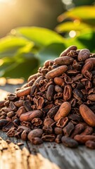 Fototapeta premium Pile of Cacao Beans Nature