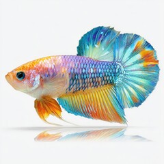 Vibrant artistic illustration of a colorful fish swimming gracefully.