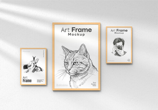 Wooden Photo Frame Mockup Template