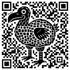 Dodo bird animal made using the QR-code technique.Tattoo, print, stamp © Anatoly Shapoval