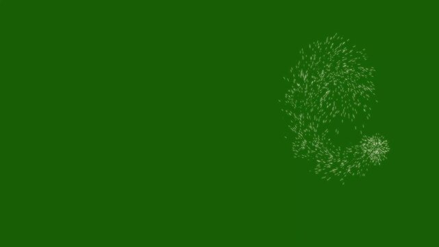 Sparkling star glitter white cartoon doodle animation with blinking shining lights, flat vector twinkle effect and glowing particles on transparent green screen festive overlay 4K