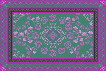 Obraz premium Persian carpet ethnic Persian style wallpaper, set, geometric, oriental, fabric, clothing, print, ornament, Aztec geometric, furniture