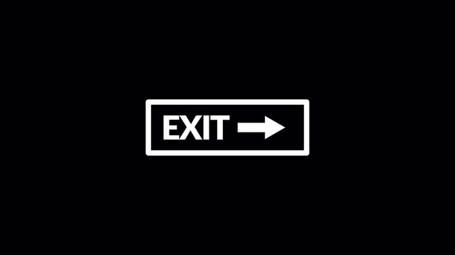 logout exit animation with  exit sign with arrow in transparent background exit animation in 4K animation with alpha channel
