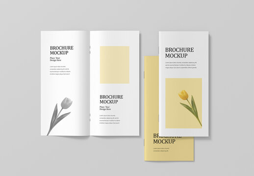 Three Bi-Fold Brochure Mockup Collection