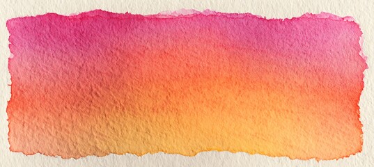 Vibrant watercolor gradient transitions from pink to orange on textured paper background