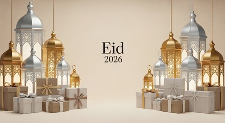 Eid 2026 Modern Greeting Backgrounds