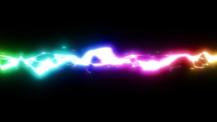 カラフルな稲妻のエフェクトの背景画像