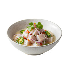 Zesty Fish Ceviche with Jalapenos, Clean PNG with Alpha Channel