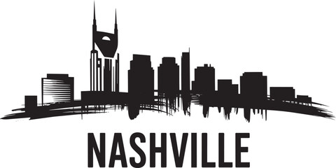 Nashville tennessee skyline silhouette, modern architecture cityscape of american city © Bakalia
