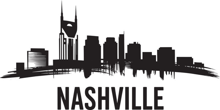 Nashville tennessee skyline silhouette, modern architecture cityscape of american city