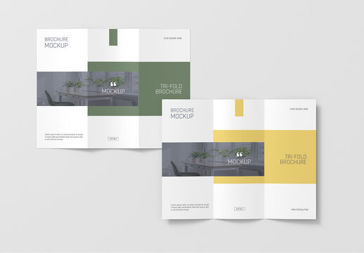Two Tri-fold Brochure Mockup