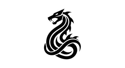 Obraz premium Black dragon silhouette design