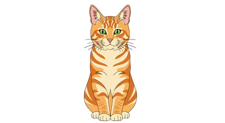 Obraz premium Illustration of an orange tabby cat sitting against a white background.