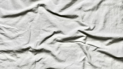 crumpled gray fabric texture soft folds creases minimalist neutral backdrop wallpaper banner copy space