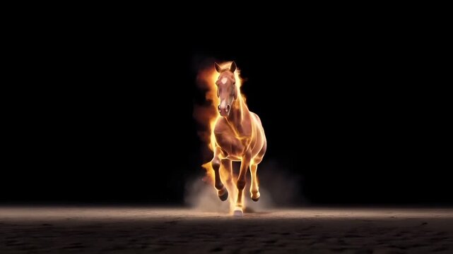 Chinese lunar new year holiday celebration. Spring festival tradition. Chunjie. Asia. fire horse digital art video stock.