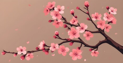 simple illustration of cherry blossoms
