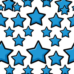 Obraz premium A pattern of blue stars on a white background